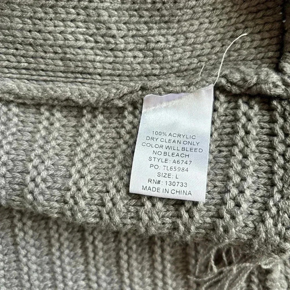 UMGE Cardigan Size L Neutral Western Fringe Oversized Lagenlook Cowgirl fall - Picture 8 of 8